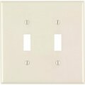 Leviton 2-Gang Plastic Oversized Toggle Switch Wall Plate, Light Almond R56-78109-00T